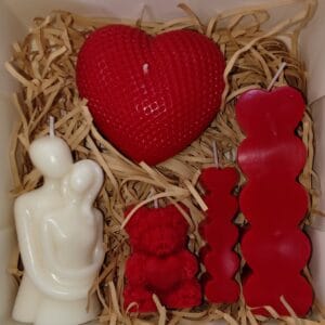 გულის ფორმის ნაკრები - "Soul Flame • ხელნაკეთი არომატული სანთლები"