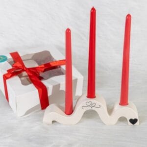 სასანთლე და 3 სანთელი - "Soul Flame • ხელნაკეთი არომატული სანთლები"