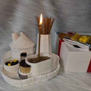 საეკლესიო ნაკრები სარკმევლის სახლით - "Soul Flame • ხელნაკეთი არომატული სანთლები"