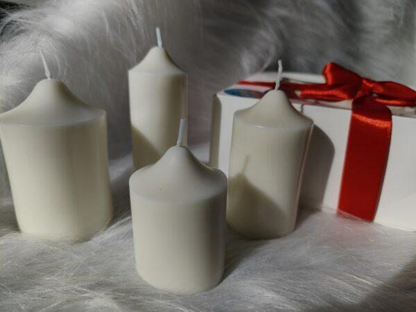 თეთრი სანთლის ოთხეული - "Soul Flame • ხელნაკეთი არომატული სანთლები"