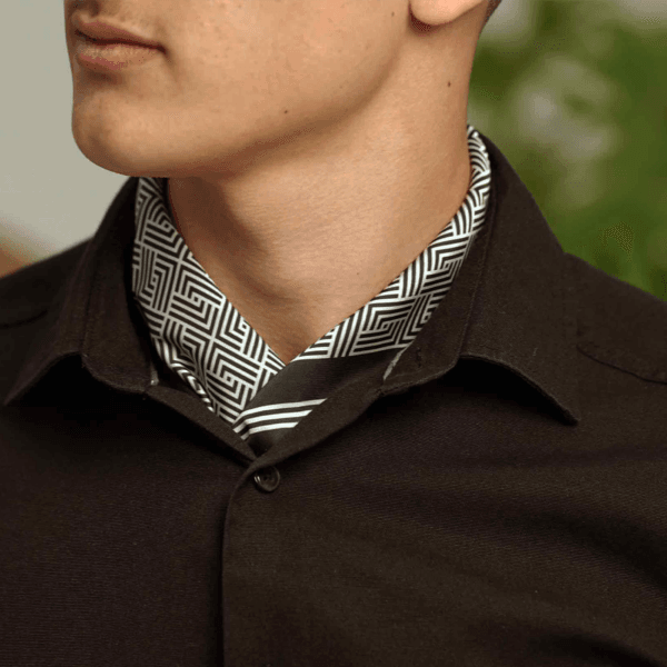 მამაკაცის შარფი, "ლაშარი" (შავი) - "დარი • Dari"