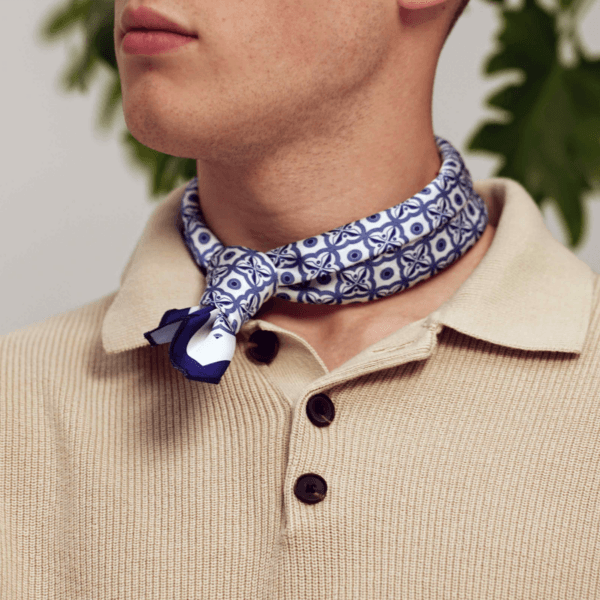 მამაკაცის შარფი, "მთავრული" (თეთრი) - "დარი • Dari"