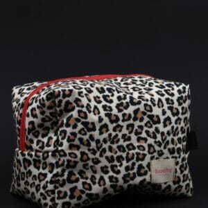 კოსმეტიკის ჩანთა ლეოპარდის პრინტით, დიდი - "Beachy • ბიჩი"