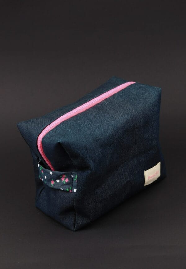 ჯინსის კოსმეტიკის ჩანთა, დიდი - "Beachy • ბიჩი"
