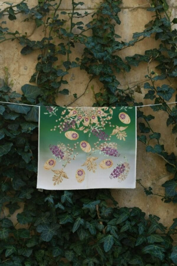 სააღდგომო რანერი, მწვანე - "Tamari's Scarves • თამარის შარფები"